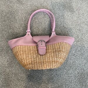 Apt. 9 Pink and Tan Woven Satchel